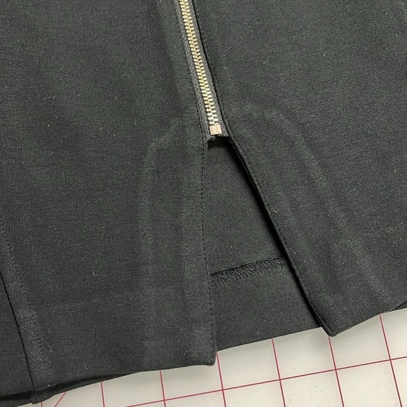 ANN TAYLOR Faux Leather Detail Gold Zip Career/Minimalist Black Sheath Dress 6 - Picture 11 of 15